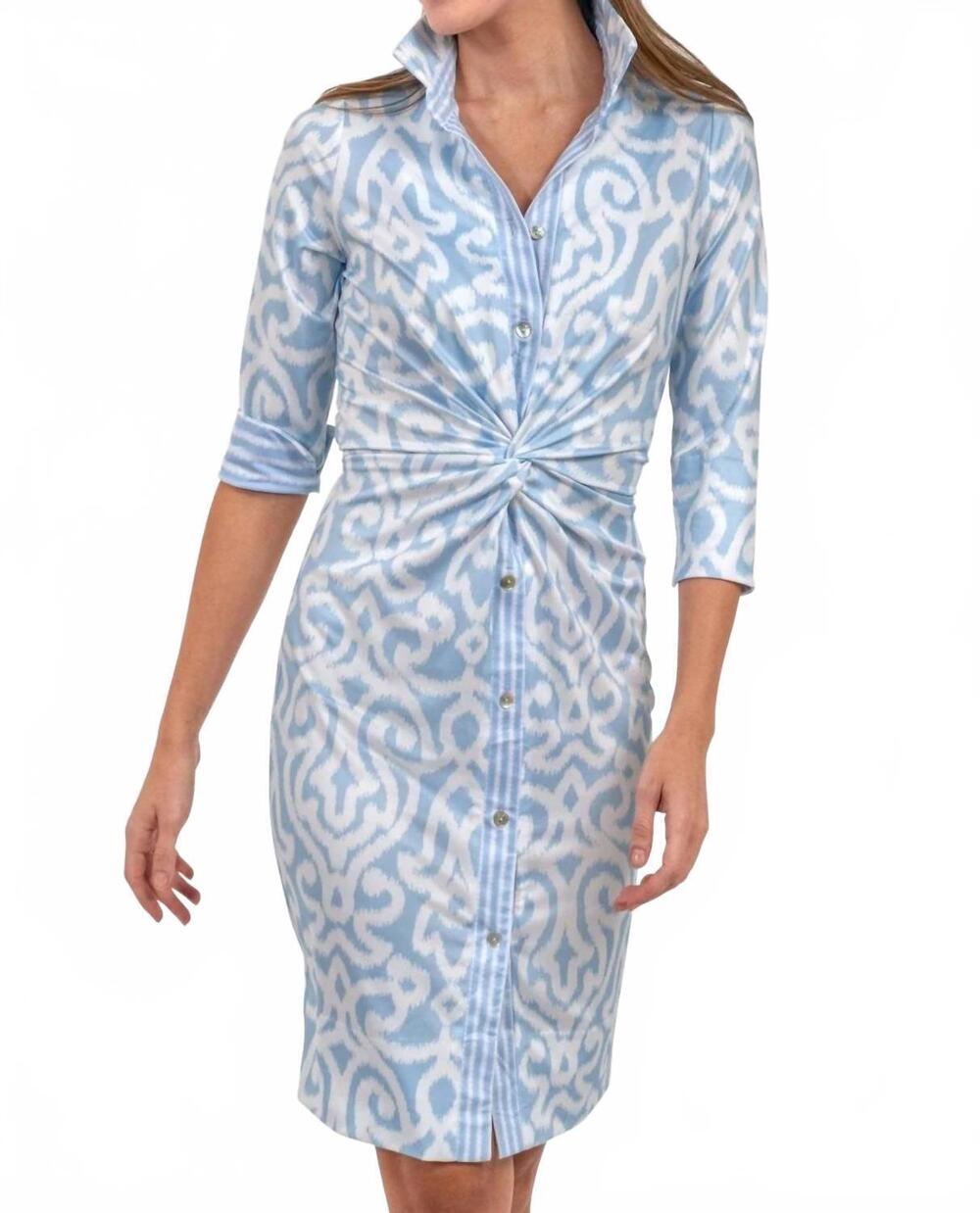 NEW GRETCHEN SCOTT twist and shout arabesque dress in blue
